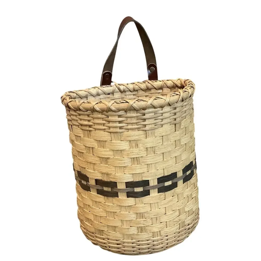 Handmade Wicker Basket Bag‎ Holder Sara Miller Farmhouse County Rustic Striped